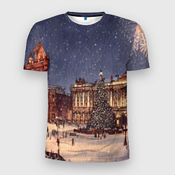 Мужская спорт-футболка Новогодняя елка Санкт-Петербурга