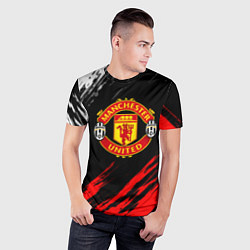 Футболка спортивная мужская Манчестер Юнайтед x Ювентус краски, цвет: 3D-принт — фото 2