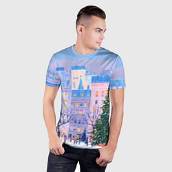 Футболка спортивная мужская Новогодний двор, цвет: 3D-принт — фото 2