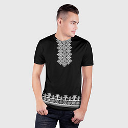 Футболка спортивная мужская Славянская вышиванка рубаха, цвет: 3D-принт — фото 2