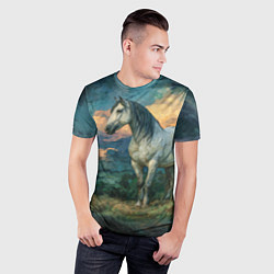 Футболка спортивная мужская Конь маслом, цвет: 3D-принт — фото 2