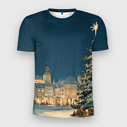 Мужская спорт-футболка Новогодняя атмосфера в городе