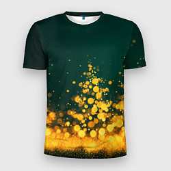 Футболка спортивная мужская Новогодние елочки из боке, цвет: 3D-принт