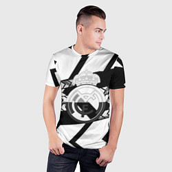 Футболка спортивная мужская Реал Мадрид краски полосы, цвет: 3D-принт — фото 2