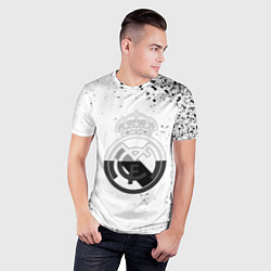 Футболка спортивная мужская Реал Мадрид черно белые краски, цвет: 3D-принт — фото 2