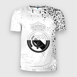 Мужская спорт-футболка Реал Мадрид черно белые краски