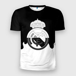 Футболка спортивная мужская Реал Мадрид огонь белый, цвет: 3D-принт