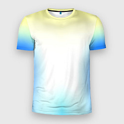 Футболка спортивная мужская Color yellow blue white, цвет: 3D-принт