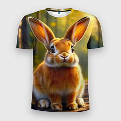 Футболка спортивная мужская Зайчик в лесу, цвет: 3D-принт