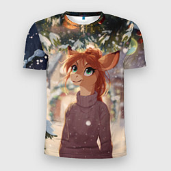 Футболка спортивная мужская Новогодняя аниме лошадка, цвет: 3D-принт