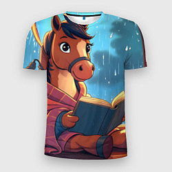 Мужская спорт-футболка Лошадка уютным вечером
