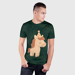 Футболка спортивная мужская Милая лошадка с колпаком, цвет: 3D-принт — фото 2