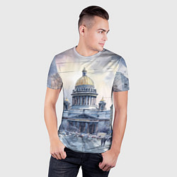 Футболка спортивная мужская Санкт-Петербург зимний город, цвет: 3D-принт — фото 2
