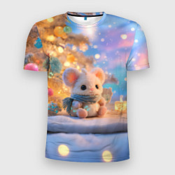 Футболка спортивная мужская Новогодняя милая мышка, цвет: 3D-принт