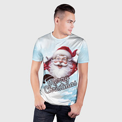 Футболка спортивная мужская Санта в зимнем лесу, цвет: 3D-принт — фото 2