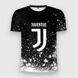 Мужская спорт-футболка Ювентус всплеск белых красок
