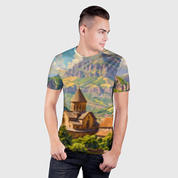 Футболка спортивная мужская Горный покой: храм среди облаков, цвет: 3D-принт — фото 2