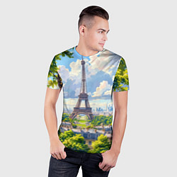 Футболка спортивная мужская Эйфелева башня в сердце Парижа, цвет: 3D-принт — фото 2