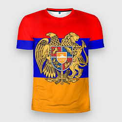 Мужская спорт-футболка Герб и флаг Армении