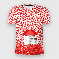 Мужская спорт-футболка Сердцепад и сердитый кот