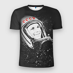 Мужская спорт-футболка Гагарин в космосе