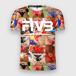Мужская спорт-футболка Волейбол скрытые знаки FIVB