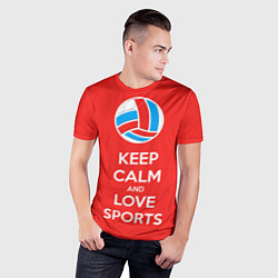 Футболка спортивная мужская Keep Calm & Love Volleyball, цвет: 3D-принт — фото 2
