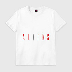 Футболка хлопковая мужская ALIENS, цвет: белый