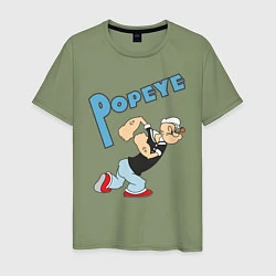 Футболка хлопковая мужская Popeye, цвет: авокадо