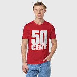Футболка хлопковая мужская 50 cent, цвет: красный — фото 2