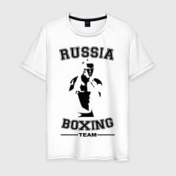 Футболка хлопковая мужская Russia Boxing Team, цвет: белый
