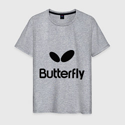 Футболка хлопковая мужская Butterfly Logo, цвет: меланж