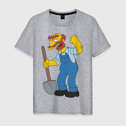 Футболка хлопковая мужская Groundskeeper Willie, цвет: меланж