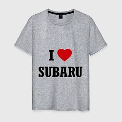 Футболка хлопковая мужская I love Subaru, цвет: меланж