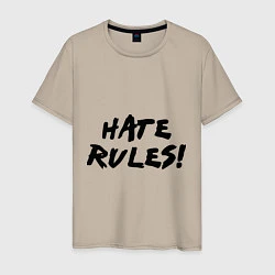 Футболка хлопковая мужская Hate rules, цвет: миндальный