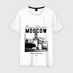 Футболка хлопковая мужская Moscow Kremlin 1147, цвет: белый