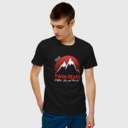 Футболка хлопковая мужская Twin Peaks: Pie & Murder цвета черный — фото 2