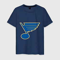 Футболка хлопковая мужская St Louis Blues, цвет: тёмно-синий