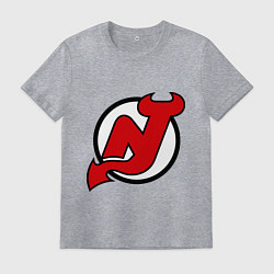 Футболка хлопковая мужская New Jersey Devils, цвет: меланж