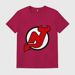 Футболка хлопковая мужская New Jersey Devils, цвет: маджента