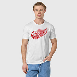 Футболка хлопковая мужская Detroit Red Wings, цвет: белый — фото 2