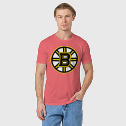 Футболка хлопковая мужская Boston Bruins, цвет: коралловый — фото 2