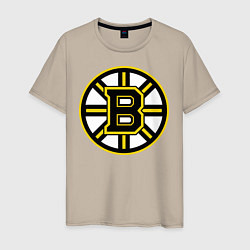 Футболка хлопковая мужская Boston Bruins, цвет: миндальный