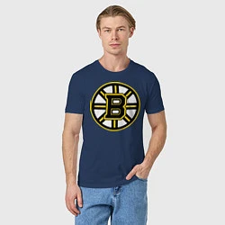 Футболка хлопковая мужская Boston Bruins, цвет: тёмно-синий — фото 2