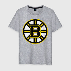 Футболка хлопковая мужская Boston Bruins, цвет: меланж