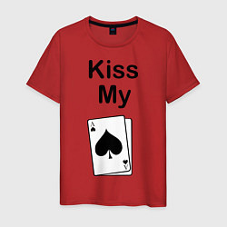 Футболка хлопковая мужская Kiss my card, цвет: красный