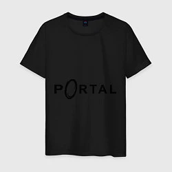 Футболка хлопковая мужская Portal, цвет: черный
