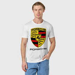 Футболка хлопковая мужская Porsche Stuttgart, цвет: белый — фото 2