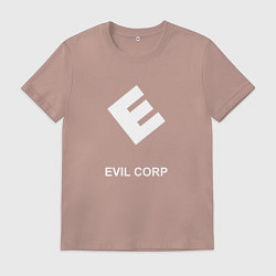 Футболка хлопковая мужская Evil corporation, цвет: пыльно-розовый