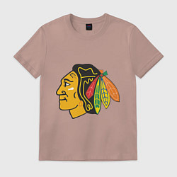 Футболка хлопковая мужская Chicago Blackhawks: Kane, цвет: пыльно-розовый